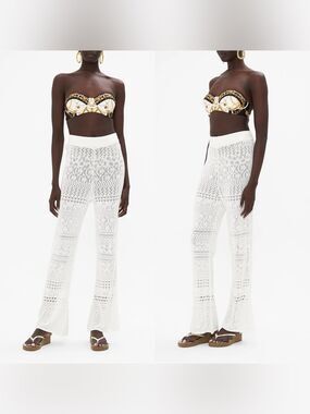 NWT CAMILLA Flared Pointelle Knit Pant
in “Sea Charm”